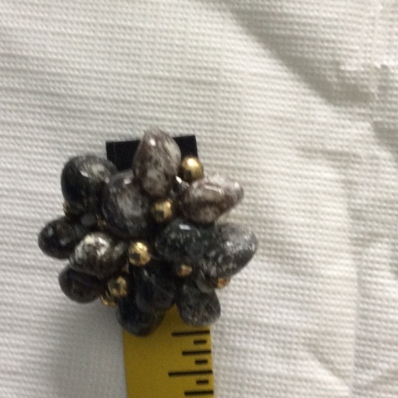 Woman’s Clip on Earrings color black gray and gold beads. - Picture 6 of 6